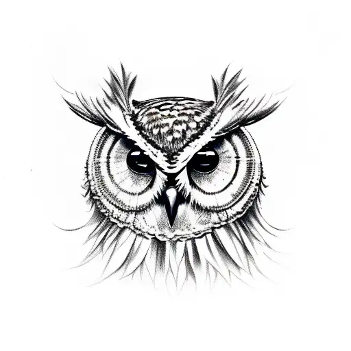 owl evil skull tattoo design idea