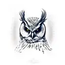 owl evil skull tattoo design idea