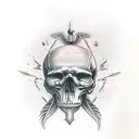 dark skull crow tattoo design idea