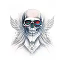 dark skull crow tattoo design idea