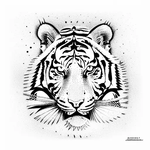 Tiger, cut,  tattoo design idea
