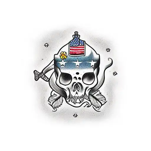 mar com conchas sem caveira tattoo design idea