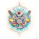mar com conchas tattoo design idea