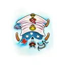 mar com conchas tattoo design idea