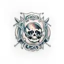 mar com conchas sem caveira tattoo design idea