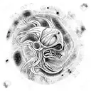 black roots with alien tissue tattoo design idea