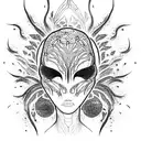 black roots with alien tissue tattoo design idea