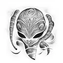 alien anxiety tattoo design idea