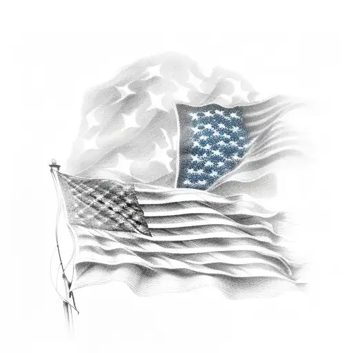 American flag tattoo design idea