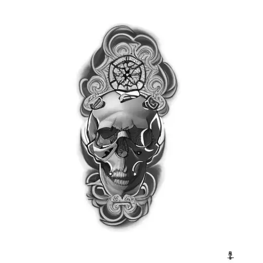 a skull and crossbones tattoo design idea