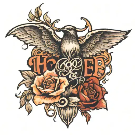 "H.O.P.E" goin into "I can do all things through Christ" tattoo design idea