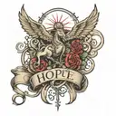 "H.O.P.E" goin into "I can do all things through Christ" tattoo design idea