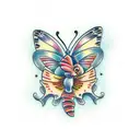 Butterfly bear tattoo design idea