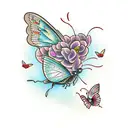 Butterfly bear tattoo design idea