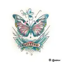 Butterfly bear tattoo design idea