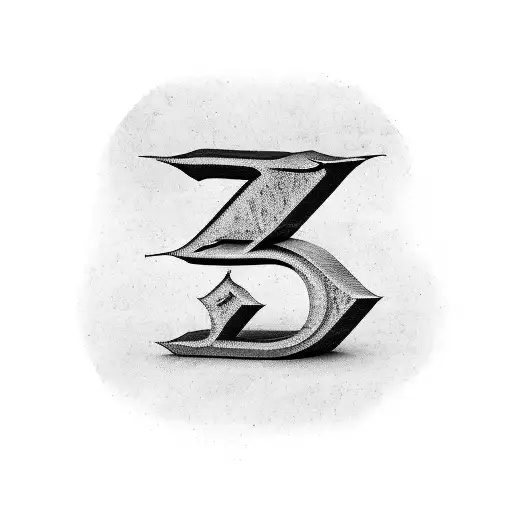 An ambigram of the letters ZE that reads the same when rotated tattoo design idea