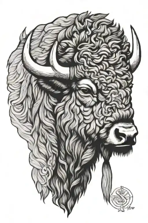 bison head tattoo tattoo design idea