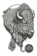 bison head tattoo tattoo design idea