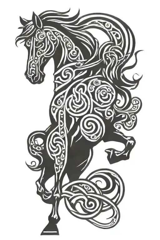 Celtic horse tattoo design idea