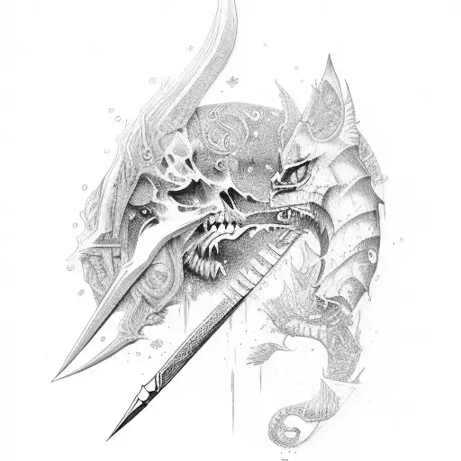espada e asa tattoo design idea