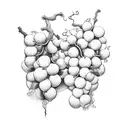 grape vine with v and v initials tattoo design idea