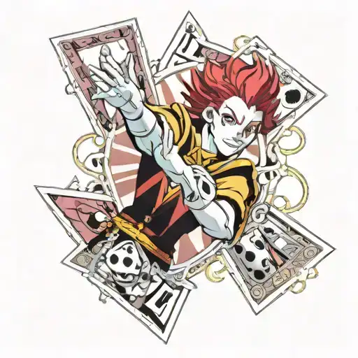 ANIME HISOKA MORROW AS A TAROT tattoo design idea