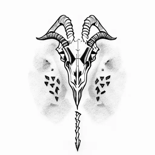 goat skull tattoo design idea