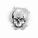 ganja skull tattoo design idea