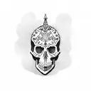 ganja skull tattoo design idea