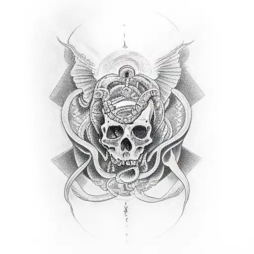 in lust we trust in old English letters  tattoo design idea