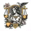 woman libra tattoo design idea