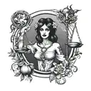 woman libra tattoo design idea