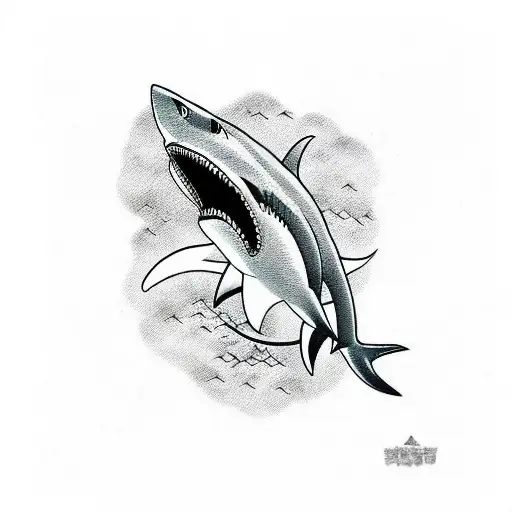 shark skull  tattoo design idea