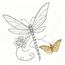 dragonfly and butterfly merged together   tattoo design idea