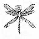 Dragonfly with earth element tattoo design idea