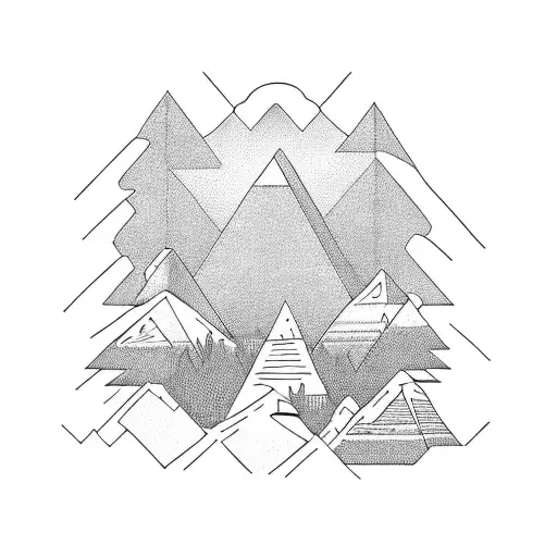 ultra trail runner mountain tattoo design idea