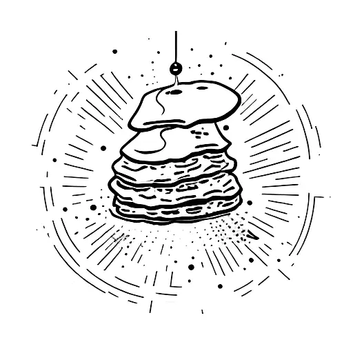a stack of pancakes  tattoo design idea