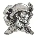 Hange san attack on titan smoking cigarette tattoo design idea