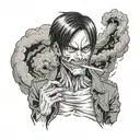 Hange san attack on titan smoking cigarette tattoo design idea