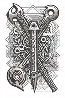 wrench crossed tattoo design idea