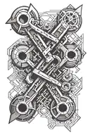 wrench crossed tattoo design idea