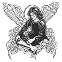 welding angel tattoo design idea