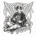 welding angel tattoo design idea