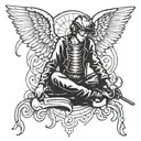 welding angel tattoo design idea
