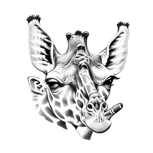 milk giraffe tattoo design idea
