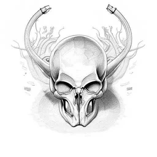 alien skull tattoo design idea