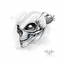 alien skull tattoo design idea