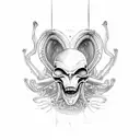 alien skull tattoo design idea