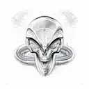 alien skull tattoo design idea