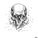 skull with bullet holes tattoo design idea